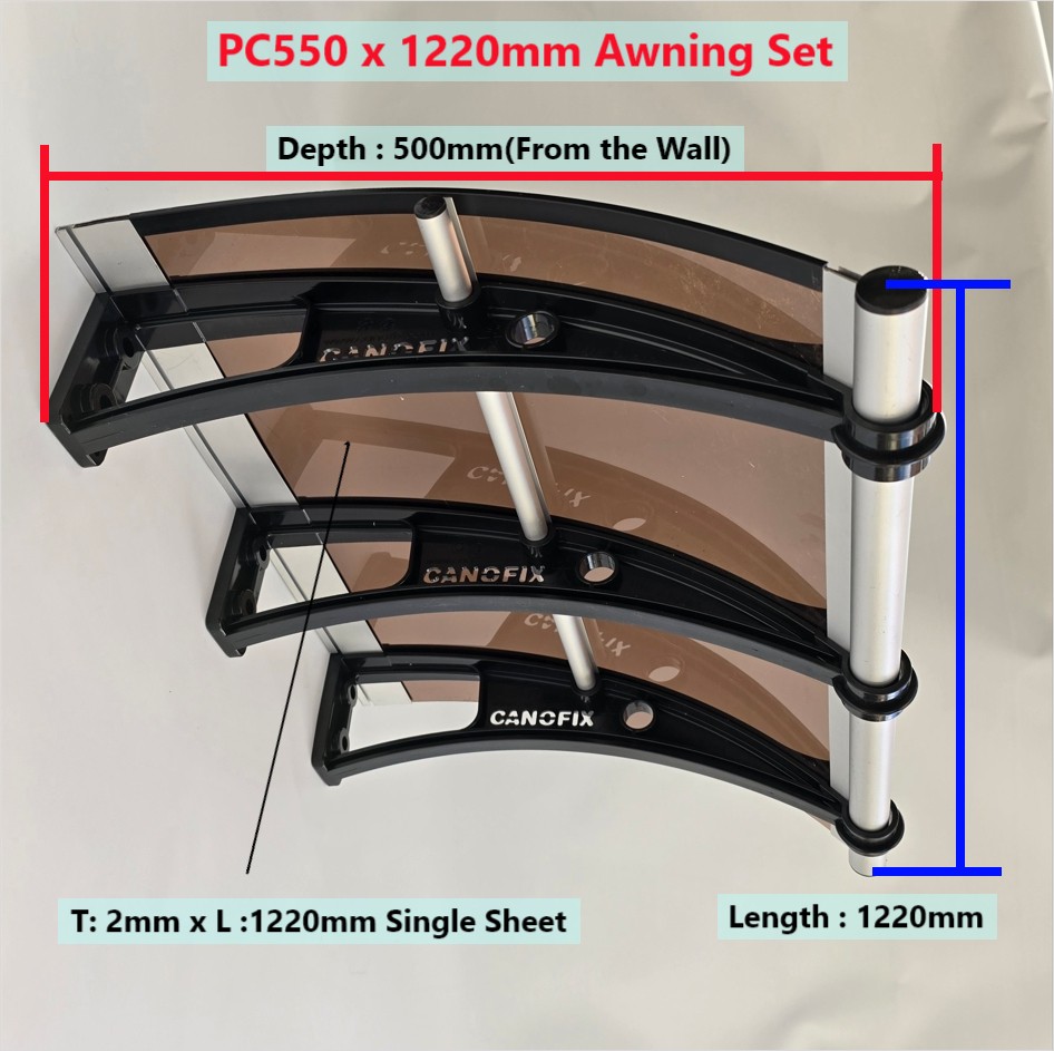 PC550 x 1220mm Special Windoor Awning