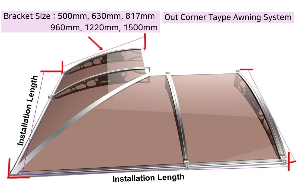 Out Corner Wall Awning System