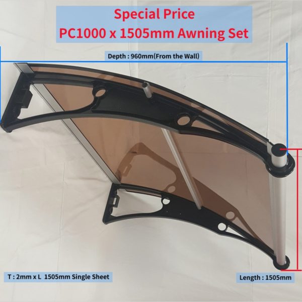 DIY Door Window Awning System PC1000 x 1505mm Awning Set