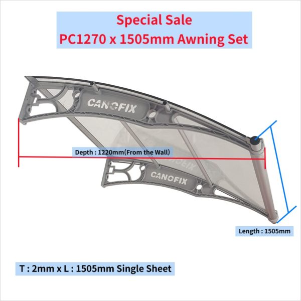 DIY Door Window Awning System PC1270 x 1505mm Awning Set