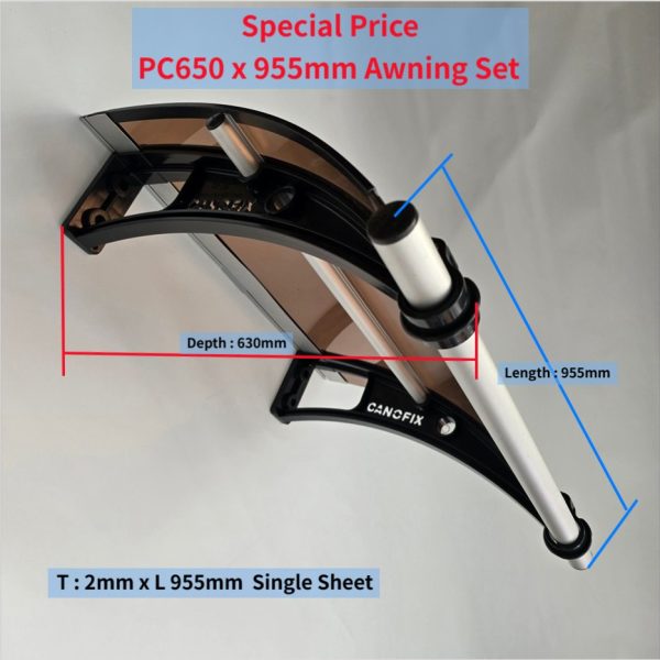 DIY Door Window Awning System PC650 x 955mm Awning Set