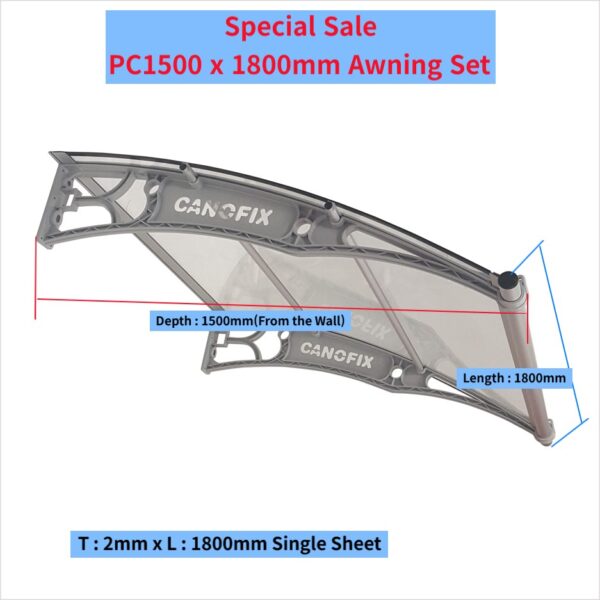DIY Door Window Awning System PC1500 x 1800mm Awning Set